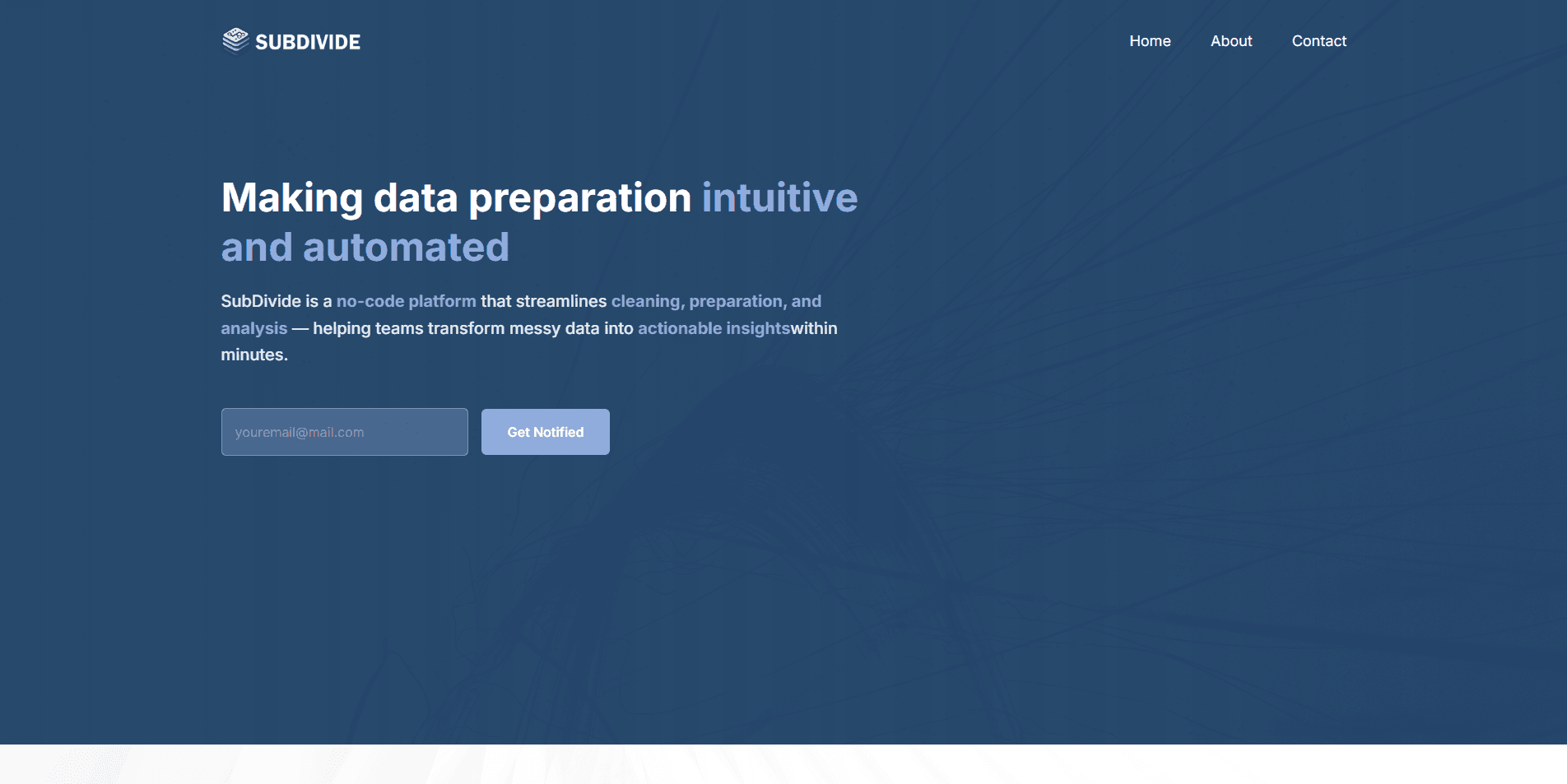 Subdivide Company page